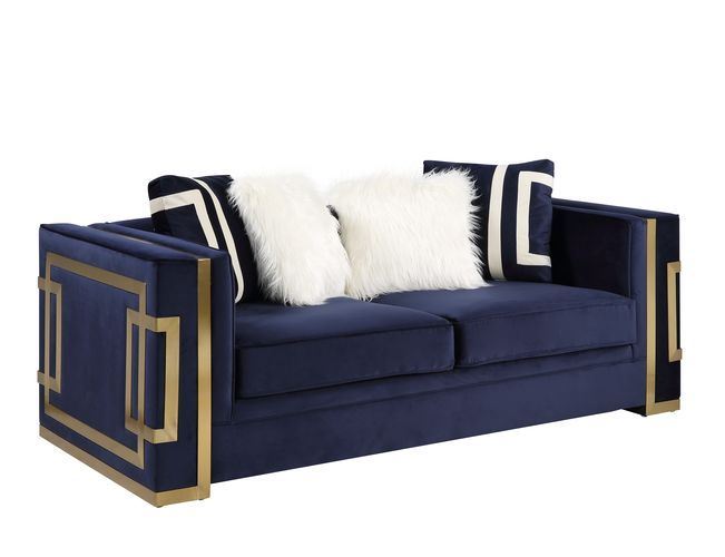 Innri Velvet Loveseat - Blue