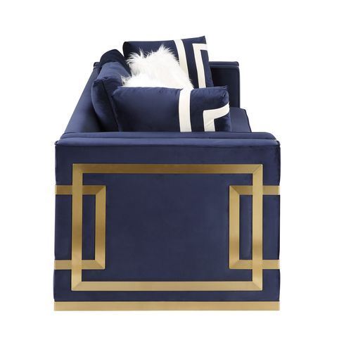 Innri Velvet Arm Chair - Blue