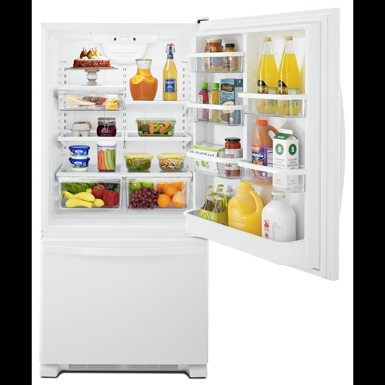 Whirlpool 30" 18.4 Cu. Ft. White Bottom-Freezer Refrigerator - WRB329DFBW