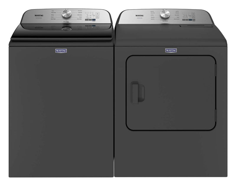 Maytag Volcano Black TopLoad Washer (5.4 cu. ft.) & Gas Dryer (7.0 cu