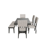Imari 6-Piece Dining Set - Black and Grey