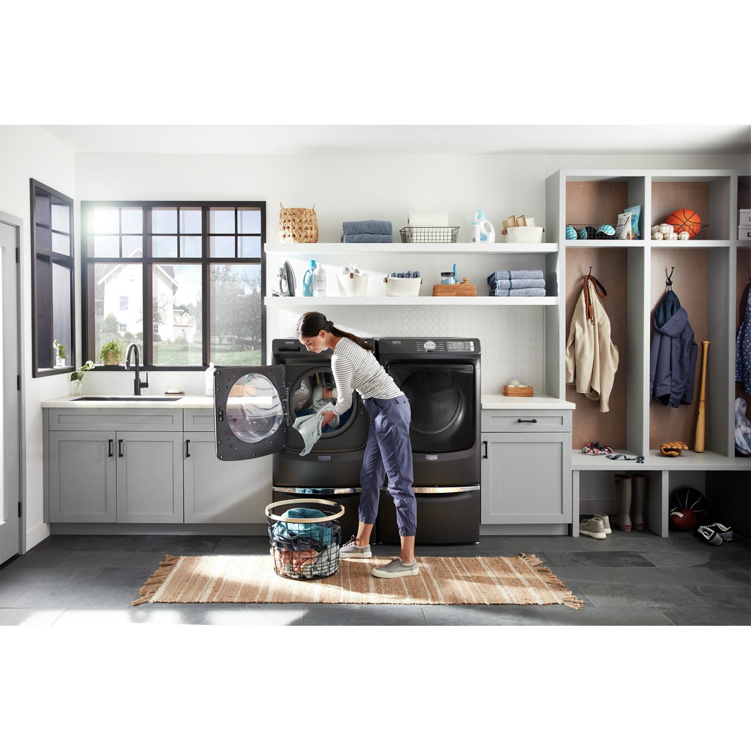Maytag Volcano Black Front-Load Washer (5.5 cu. ft.) & Gas Dryer (7.3 cu. ft.) - MHW6630MBK/MGD6630MBK