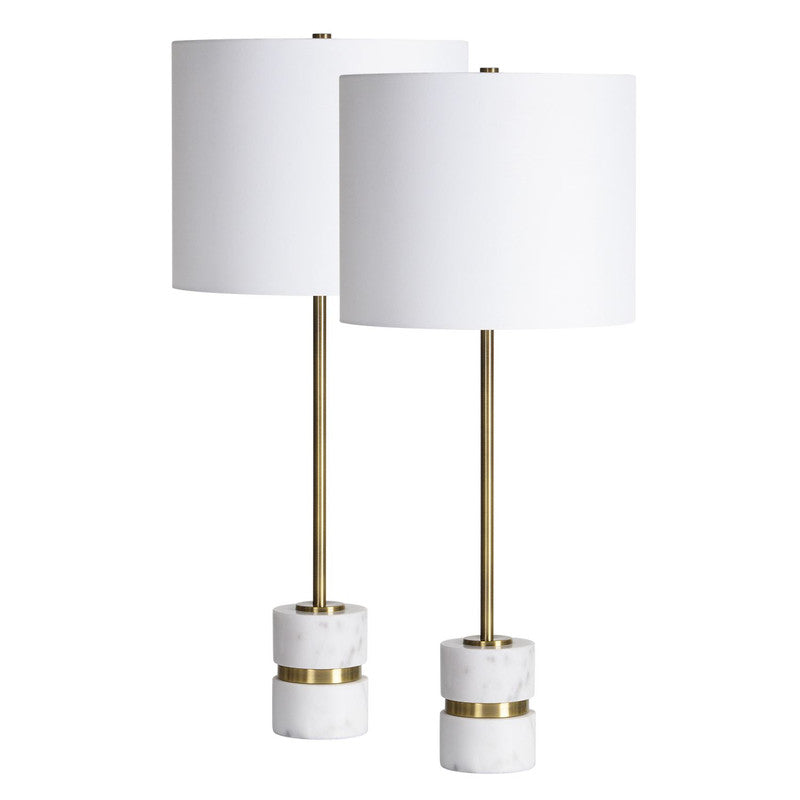 Lonny Table Lamp Set - White/Gold - Set of 2