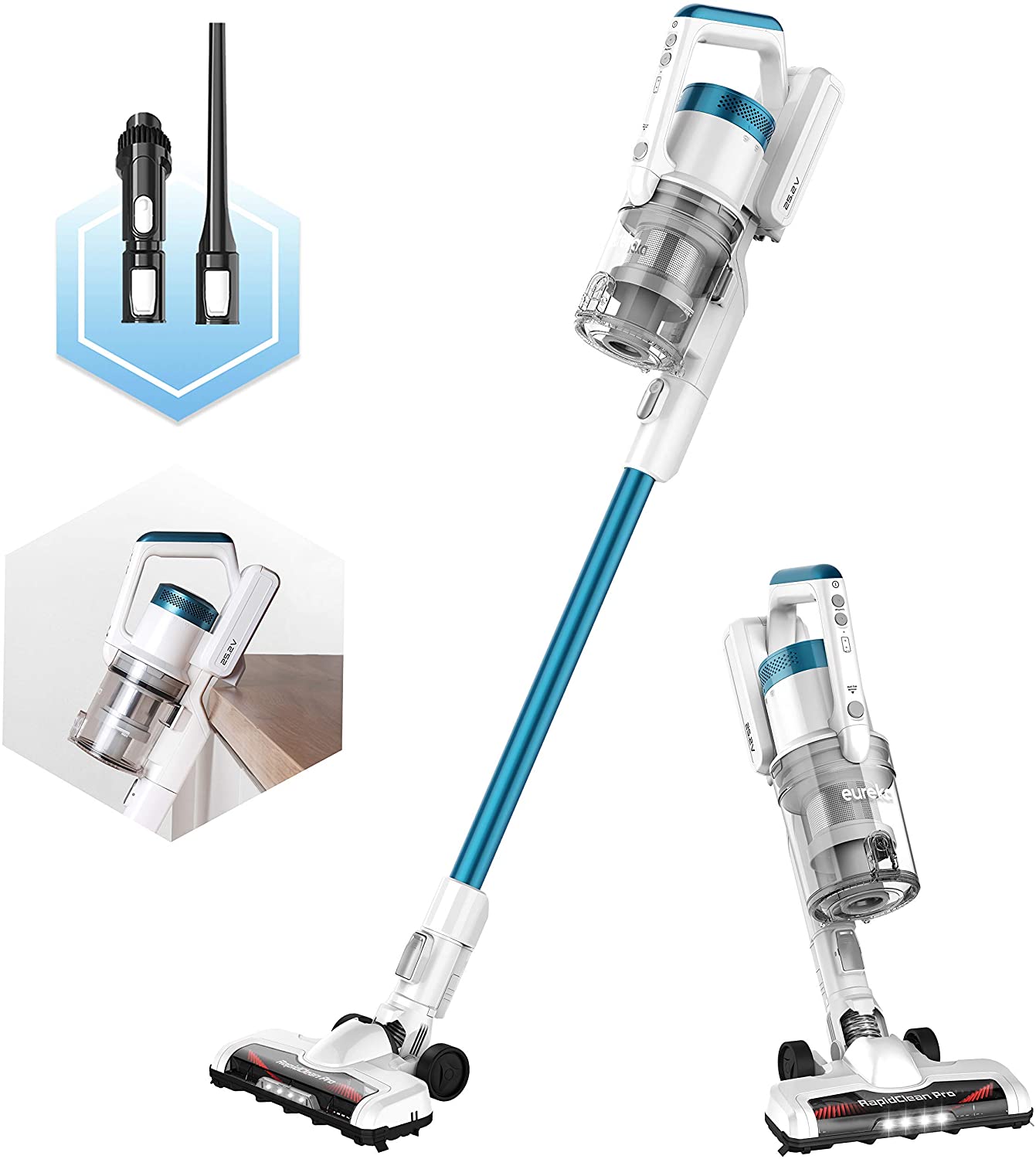 Eureka Rapid Clean Pro Lightweight Cordless Stick/Handheld (2-in1) Vaccum Cleaner- NEC180C