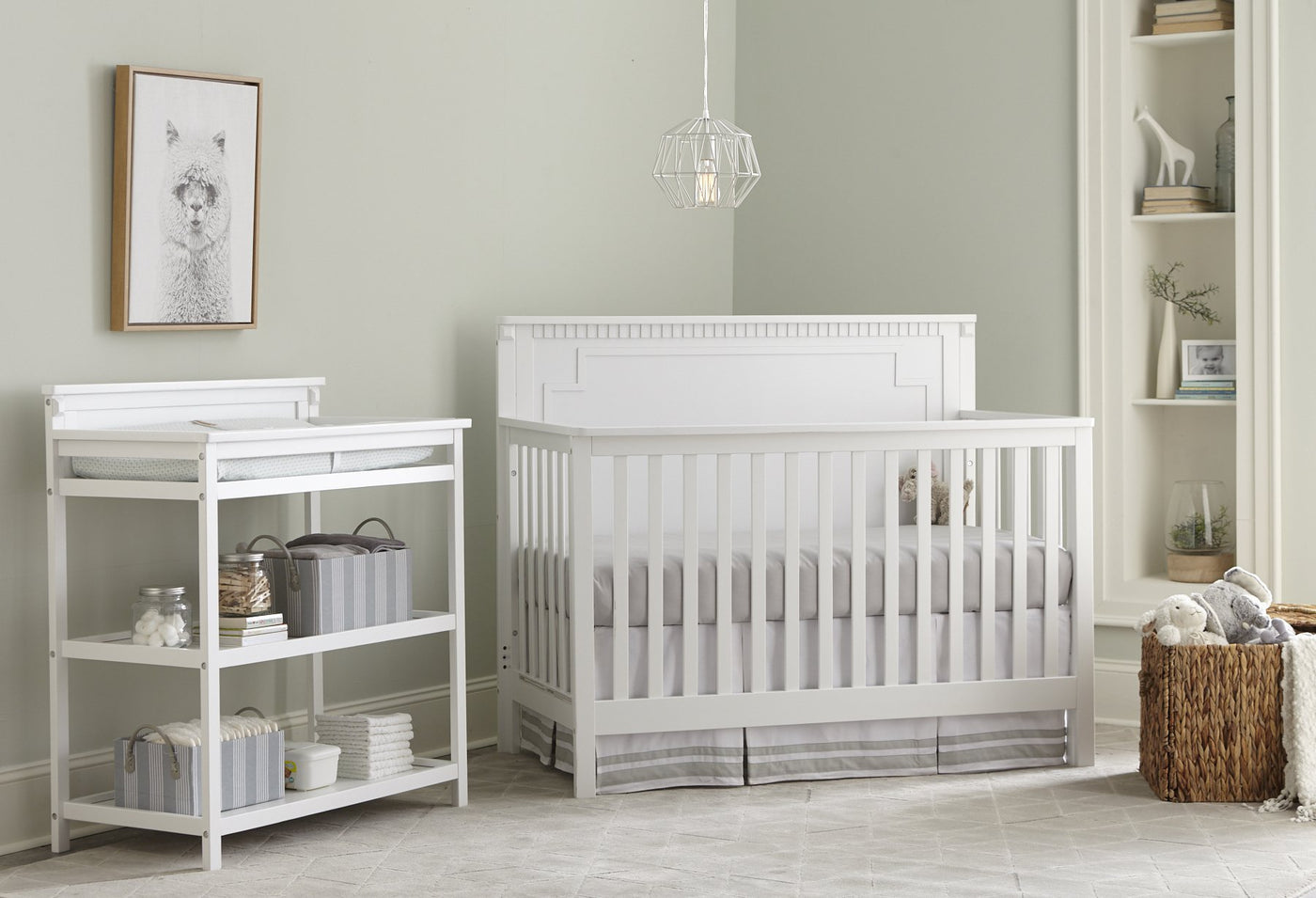 Emery Convertible Panel Crib - White