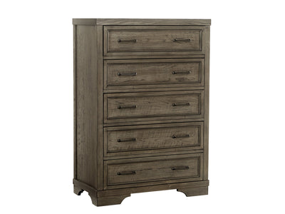 Foundry 5 Drawer Chest - Brushed Pewter