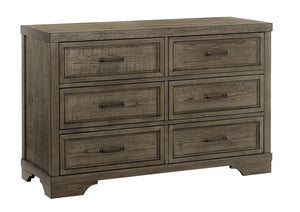 Foundry 6 Drawer Dresser - Brushed Pewter