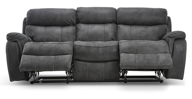Morrow II Reclining Sofa and Loveseat Set Grey Leon s