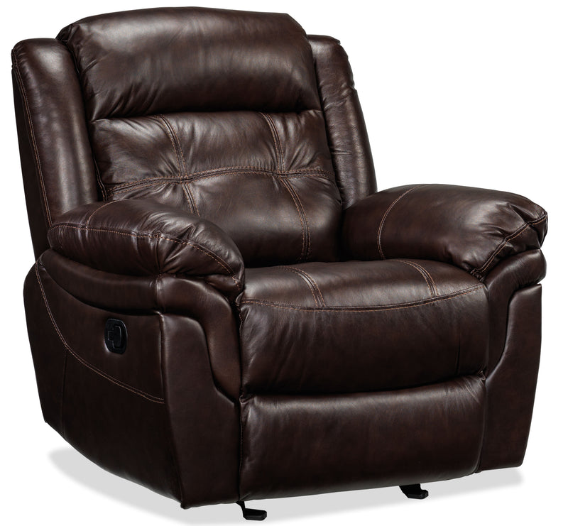 Cooper Leather Recliner - Brown