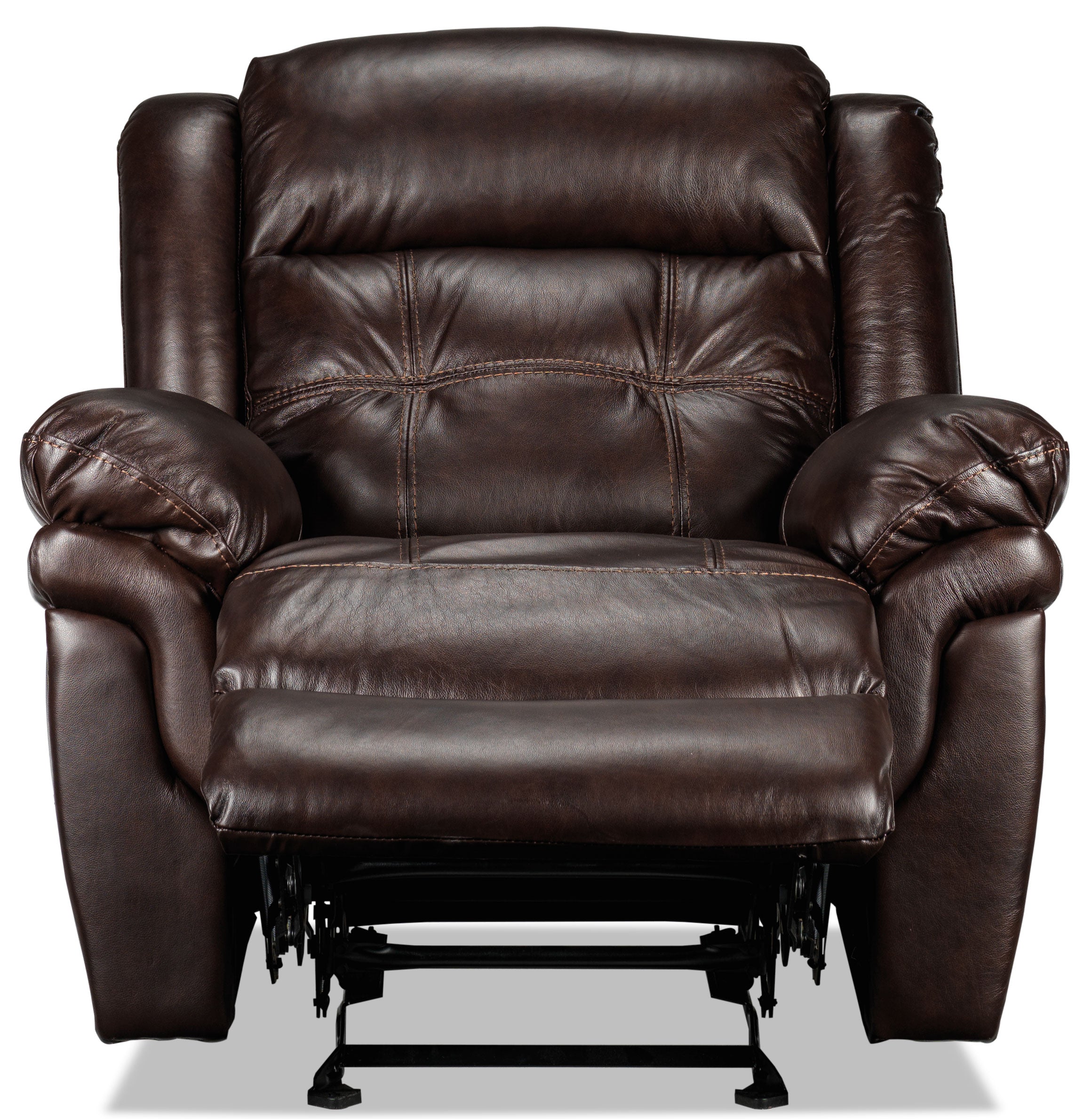 Cooper Leather Reclining Sofa and Recliner Set - Brown