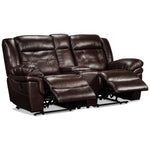 Cooper Leather Reclining Loveseat with Console - Brown