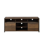 Farmhouse TV Stand - Rustic Oak, Walnut
