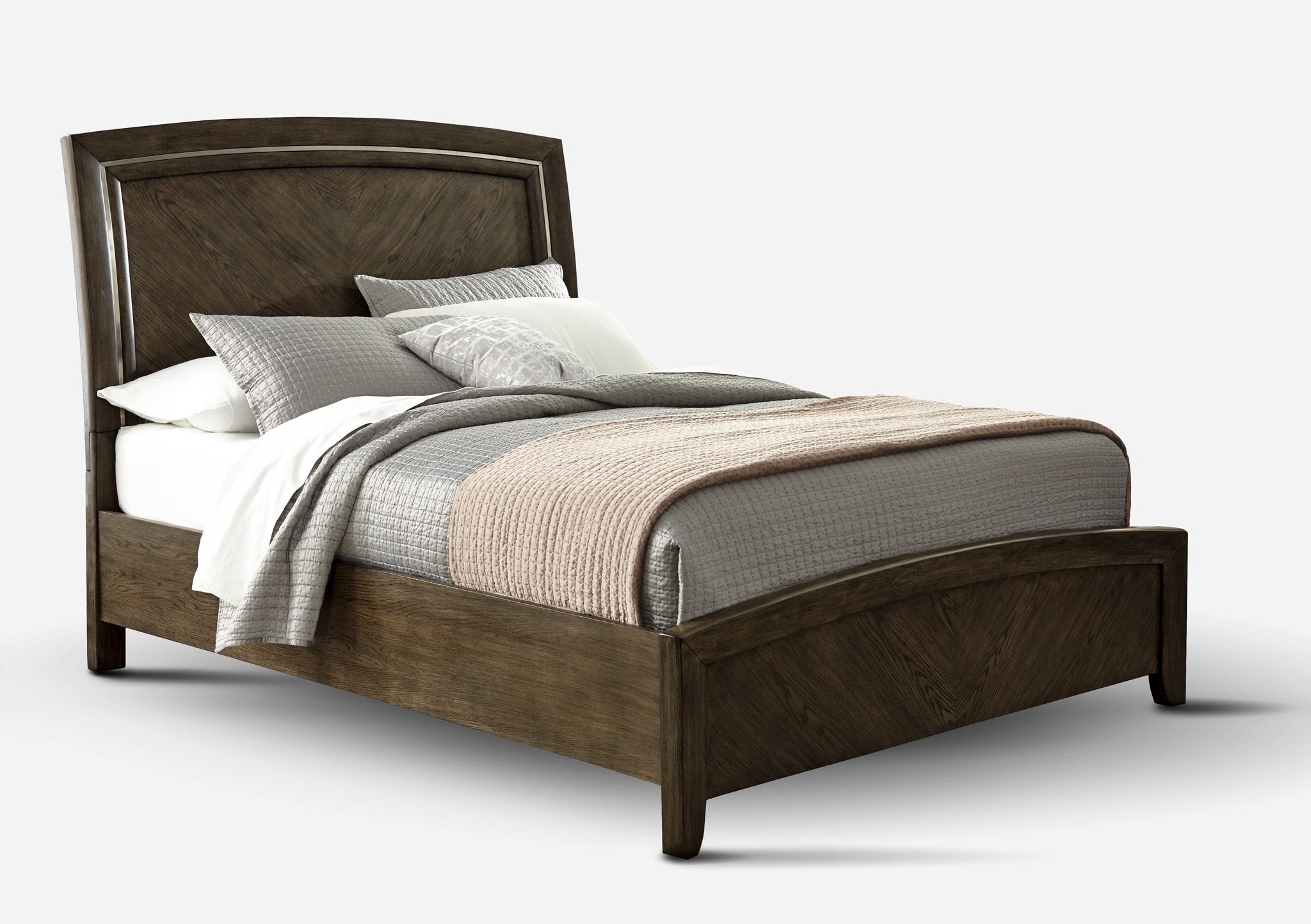 Aberdeen Sleigh Panel King Bed - Barista Oak