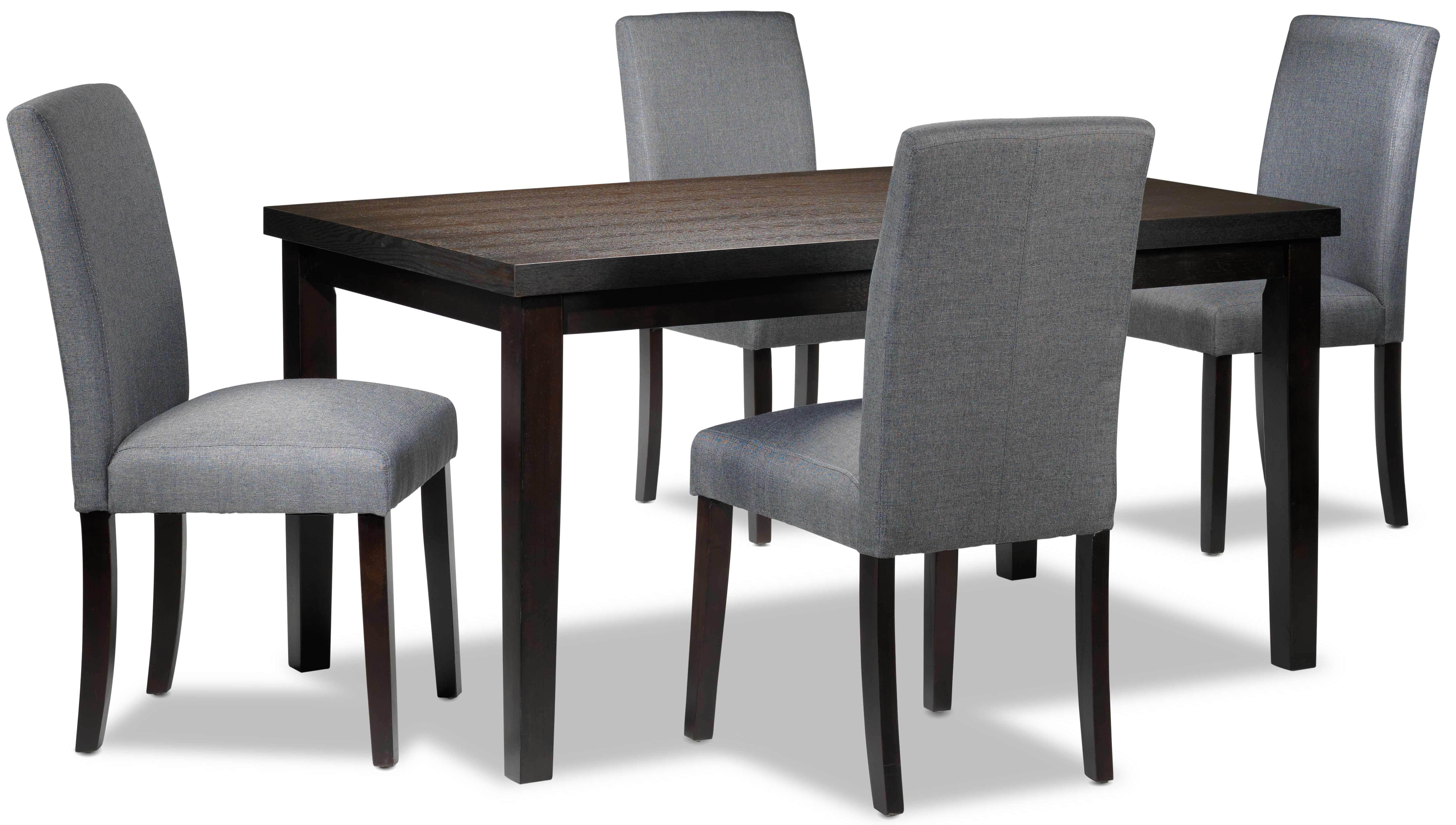 Toby 5-Piece Dinette Set - Espresso and Grey