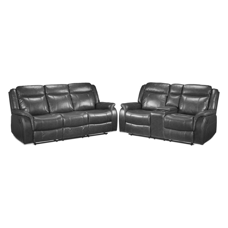 Scorpio Reclining Sofa and Reclining Loveseat Set Grey Leon s
