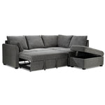 Portland 3-Piece Sectional with Left-Facing Pop-Up Bed - Grey