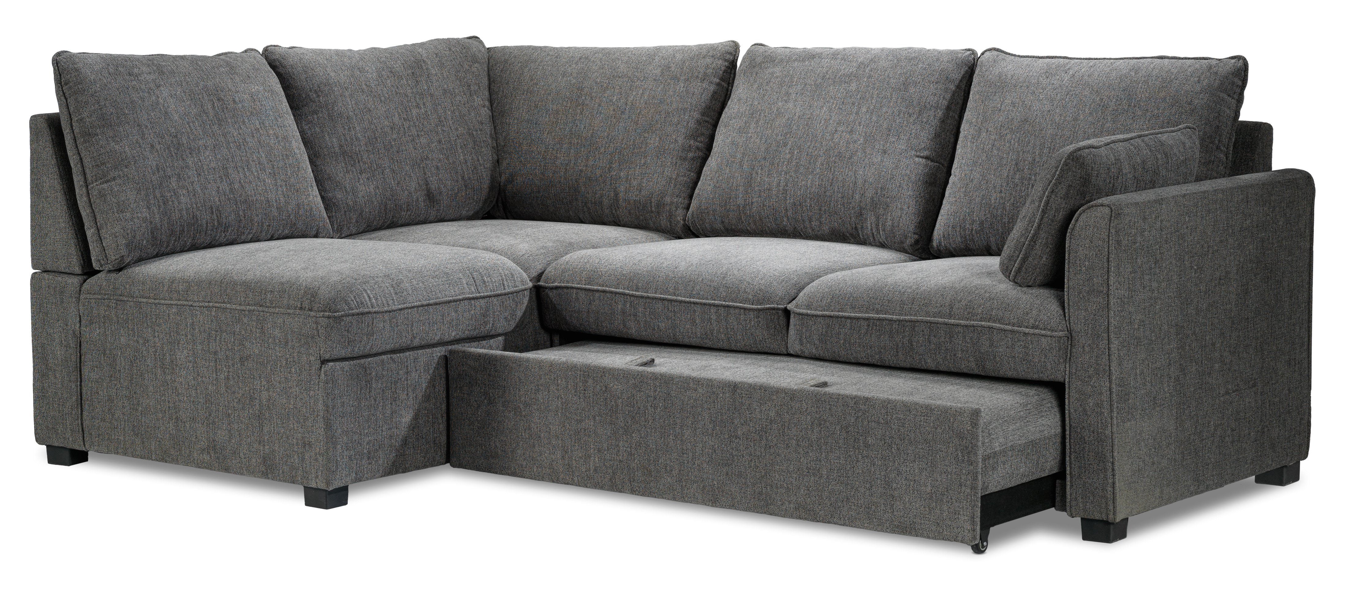 Portland 3-Piece Sectional with Right-Facing Pop-Up Bed - Grey