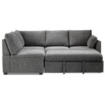 Portland 3-Piece Sectional with Right-Facing Pop-Up Bed - Grey