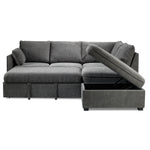 Portland 3-Piece Sectional with Left-Facing Pop-Up Bed - Grey
