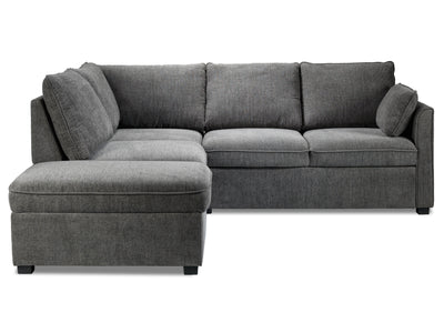 Portland 3-Piece Sectional with Right-Facing Pop-Up Bed - Grey