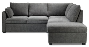 Portland 3-Piece Sectional with Left-Facing Pop-Up Bed - Grey