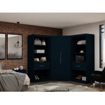 Oulu Semi-Open 3-Piece Modular Corner Wardrobe - Midnight Blue