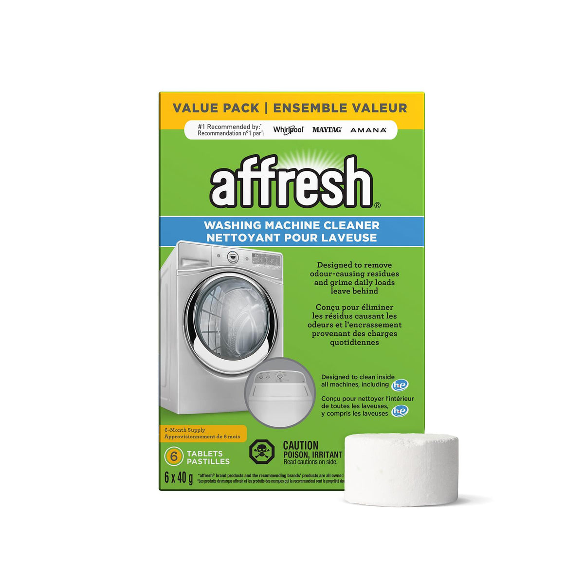 Affresh Washig Machine Cleaner Tablets (6 Count) - W10501250B