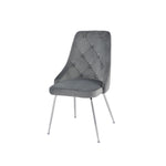 Plumeria Side Chair - Grey, Chrome