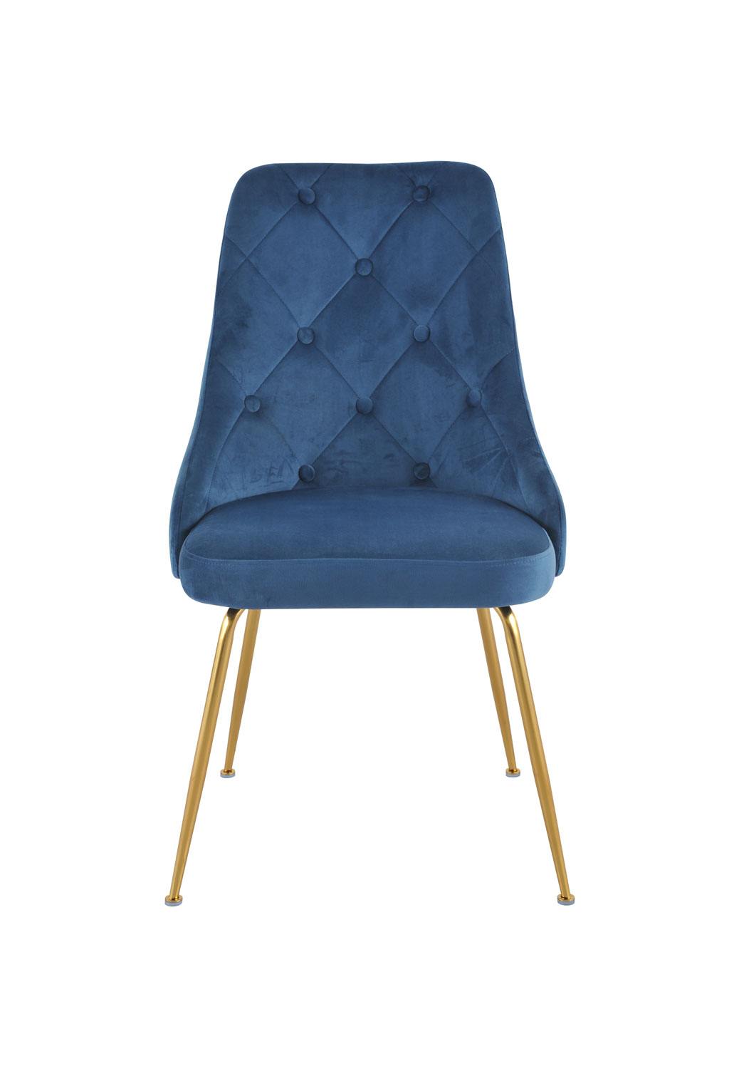 Plumeria Side Chair - Blue, Gold