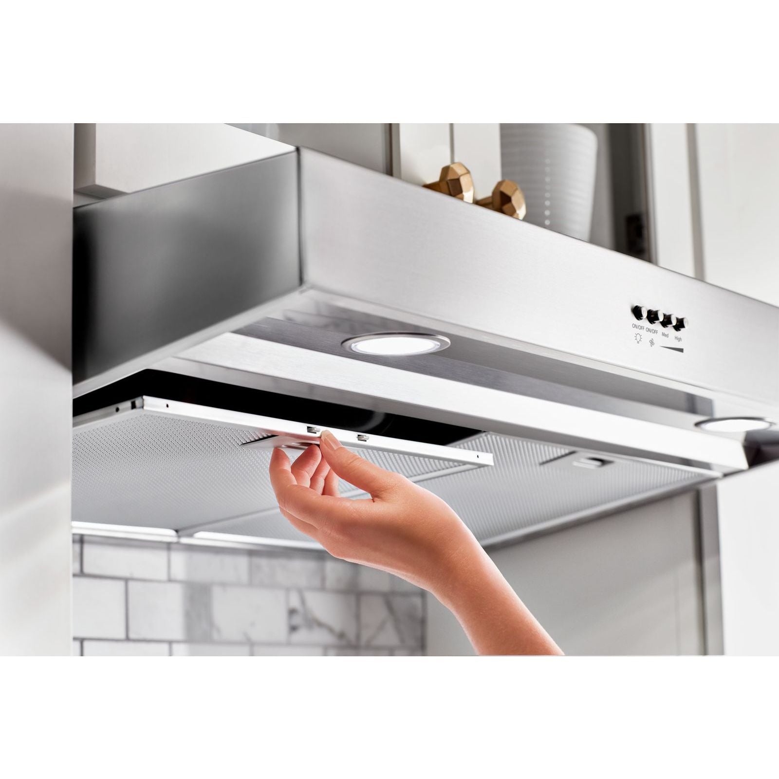 Whirlpool Stainless Steel 24" 265 CFM Under-the-Cabinet Range Hood with Dishwasher-Safe Full-Width Grease Filters - WVU37UC4FS