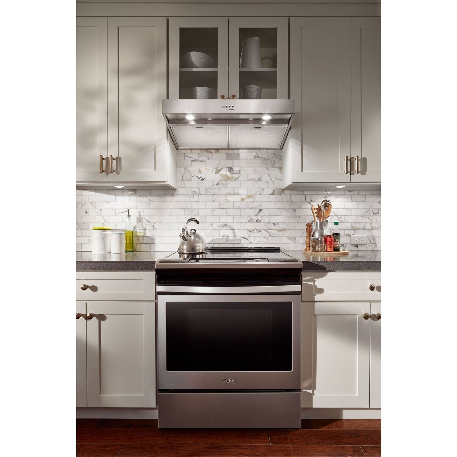 Whirlpool Stainless Steel 24" 265 CFM Under-the-Cabinet Range Hood with Dishwasher-Safe Full-Width Grease Filters - WVU37UC4FS