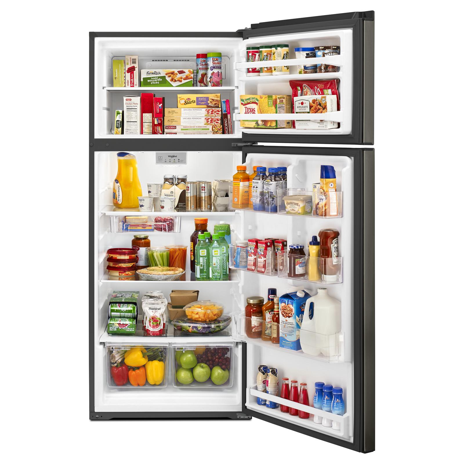 Whirlpool 28" 18 Cu. Ft. Black Stainless Top-Freezer Refrigerator - WRT518SZKV