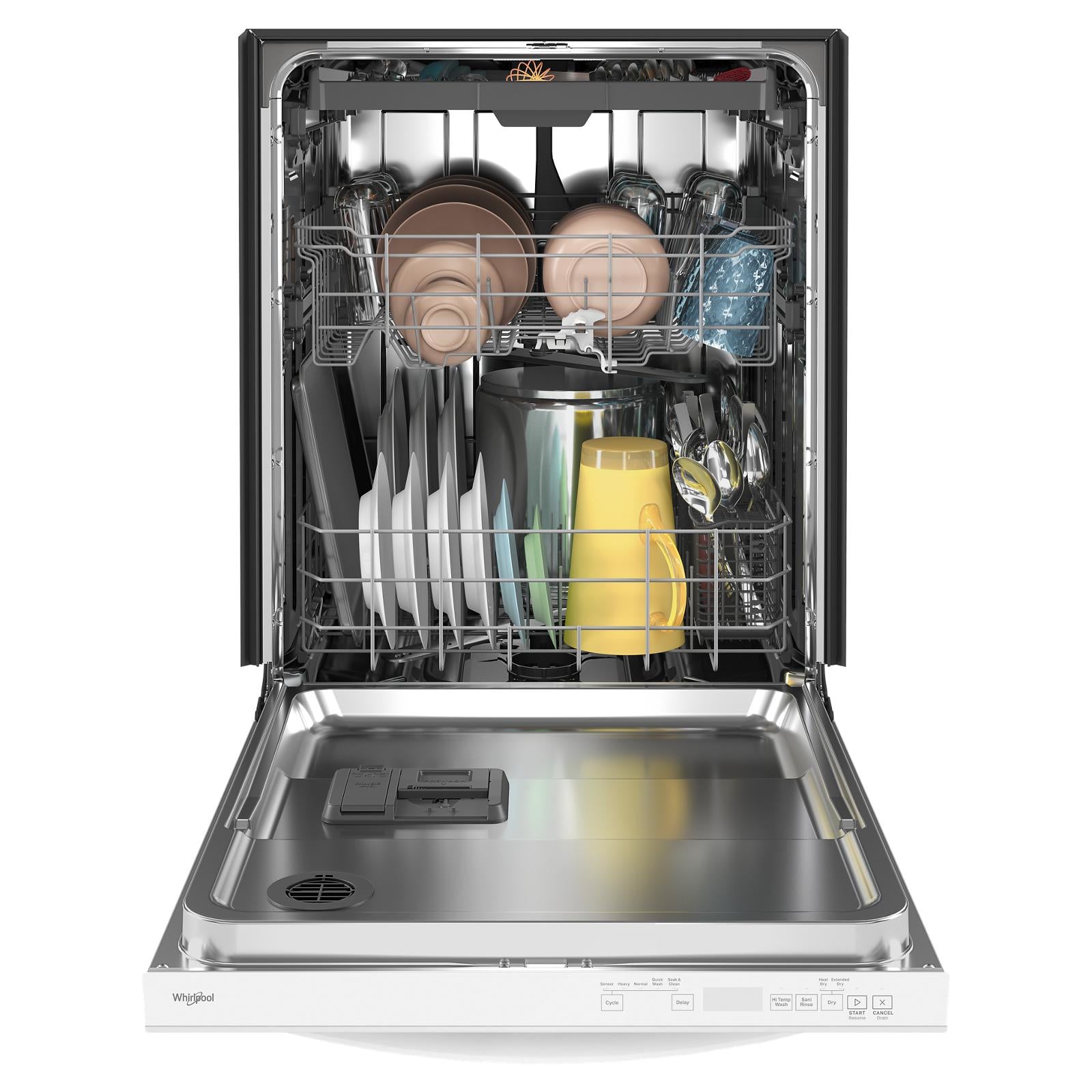 Whirlpool 24" White Large Capacity Dishwasher with 3rd Rack (47 dBA) - WDT750SAKW