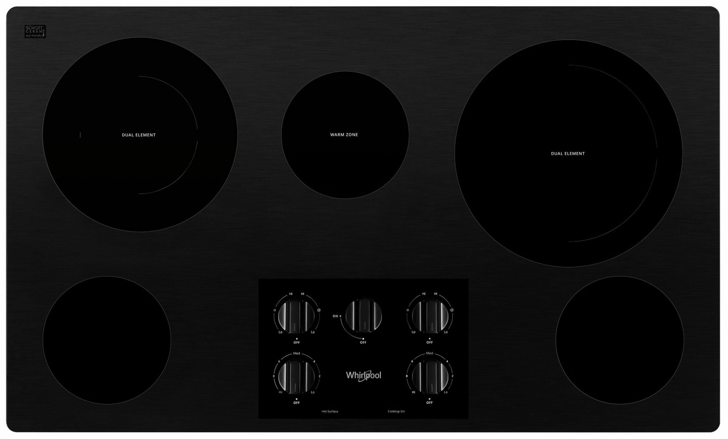 Whirlpool Black 36" Electric Cooktop - WCE77US6HB