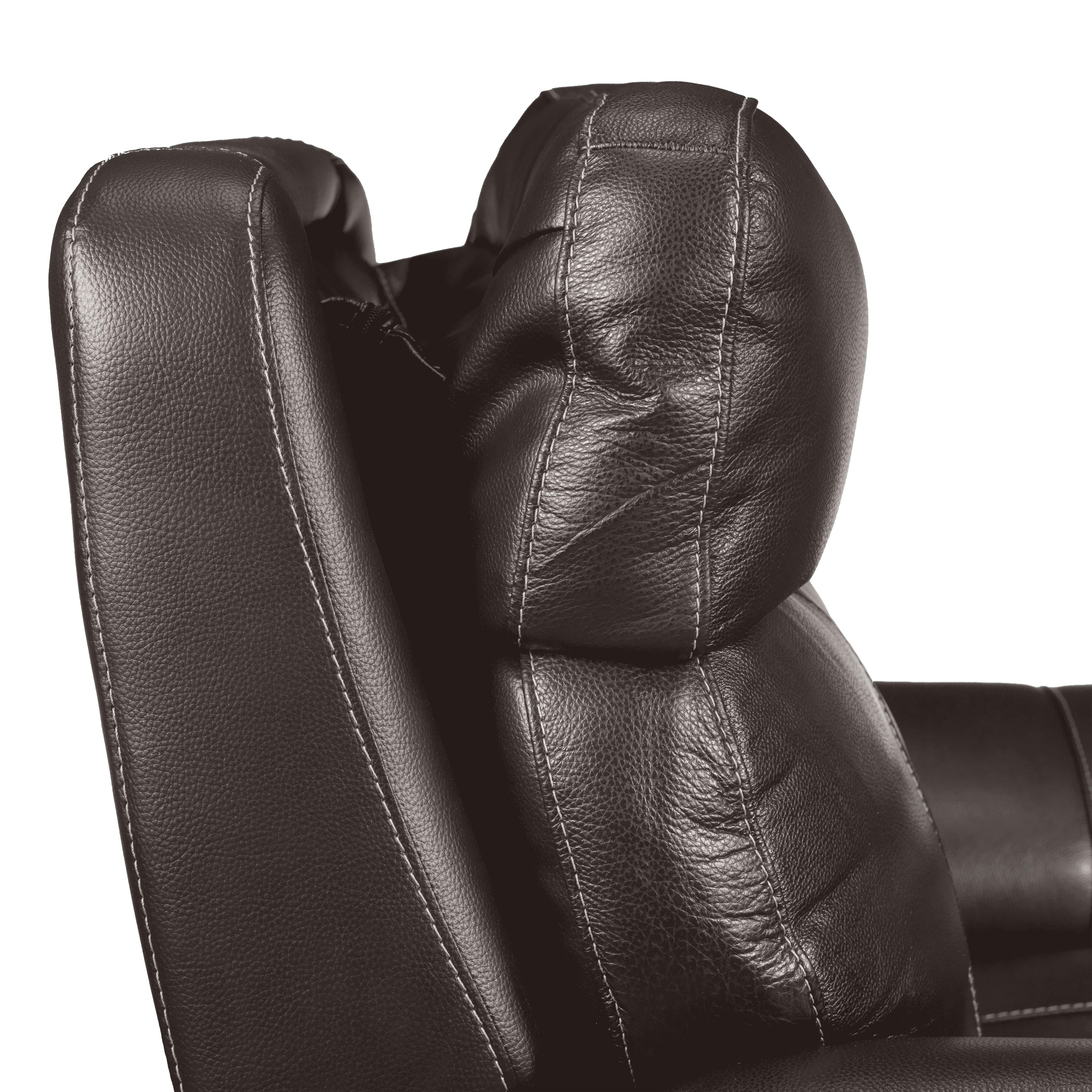 Stallion Leather Dual Power Recliner - Dark Grey