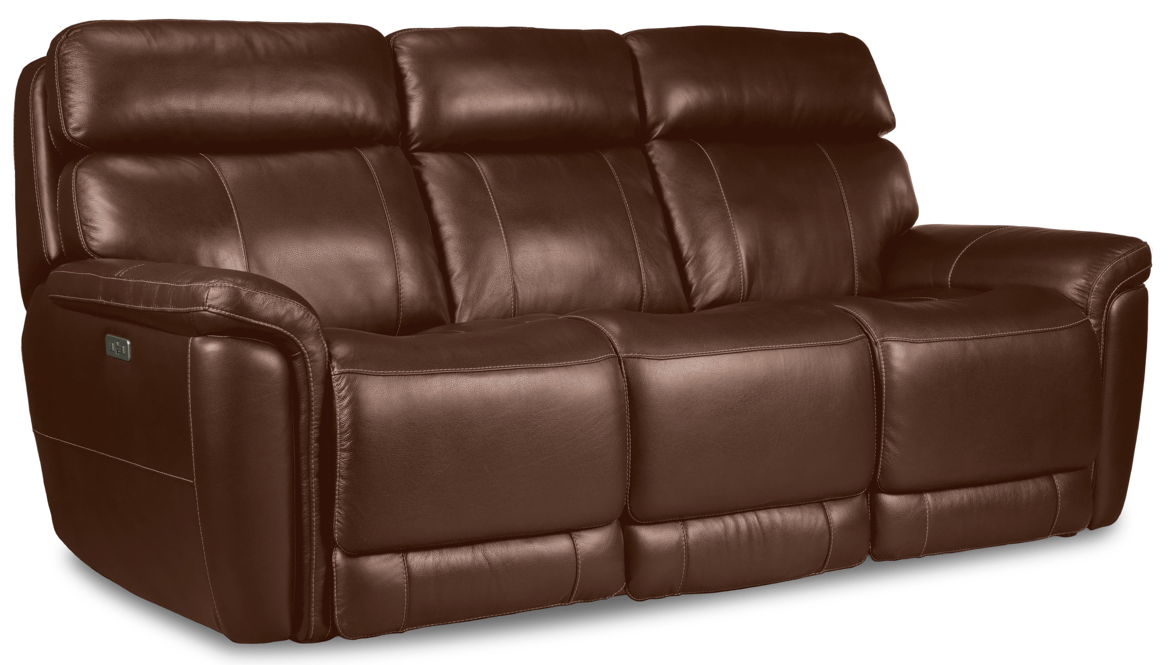 Stallion Leather Dual Power Reclining Sofa, Loveseat and Chair Set - Chestnut