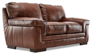 Stampede Leather Loveseat - Cognac