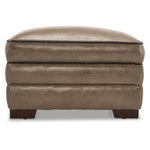 Stampede Leather Ottoman - Buff