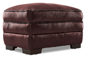 Stampede Leather Ottoman - Salsa