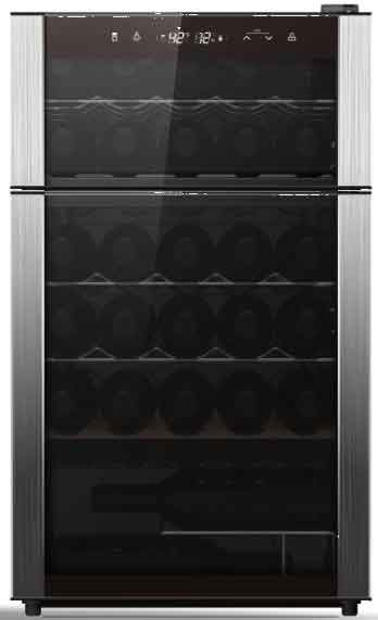 GE Stainless Steel 29 Bottle Dual Zone Wine Cooler PXR03FLMFSC