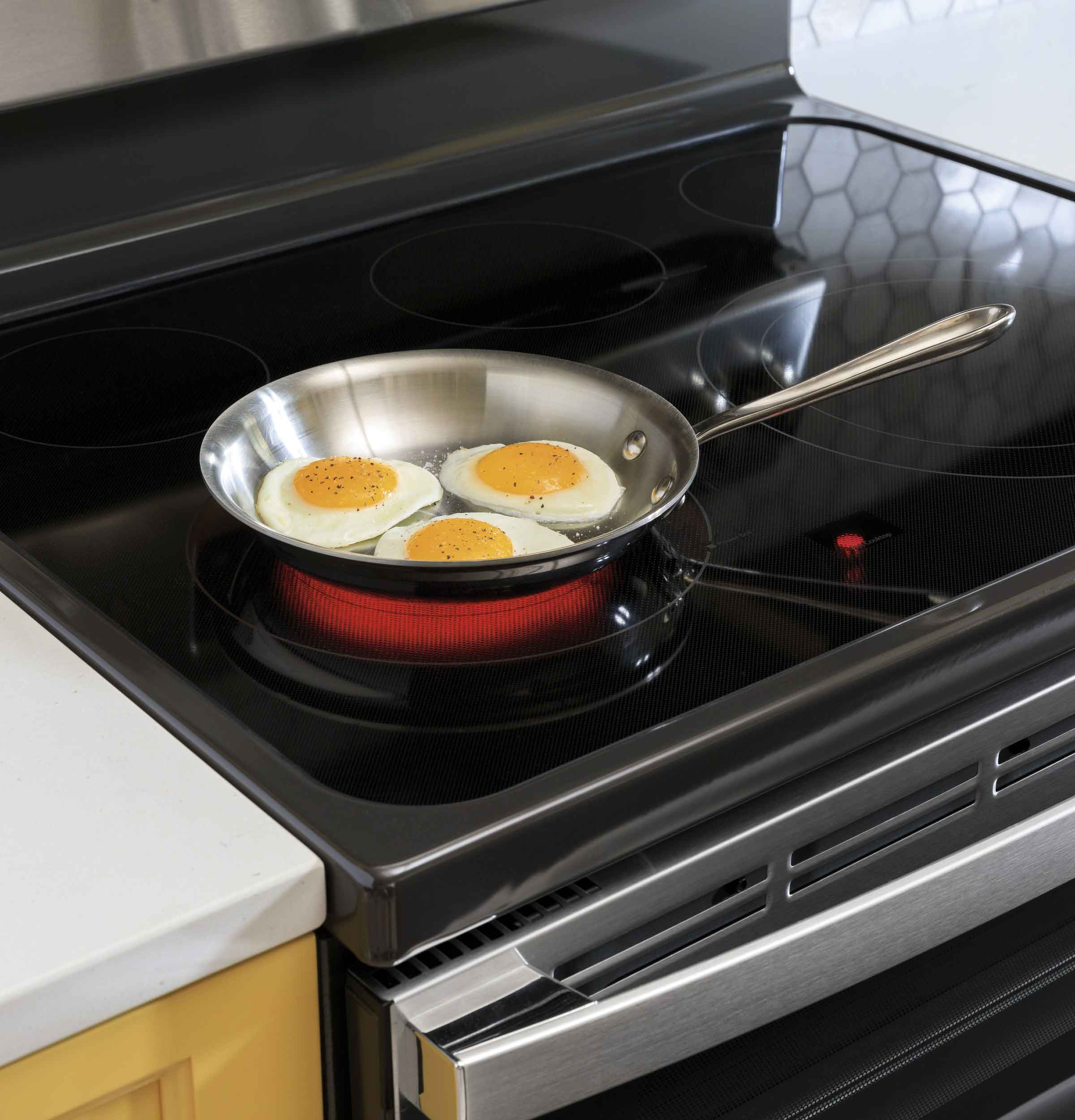 GE Stainless Steel 30'' Freestanding Double Oven Electric Range with Air Fry (6.6 Cu.Ft) - JBS86SPSS