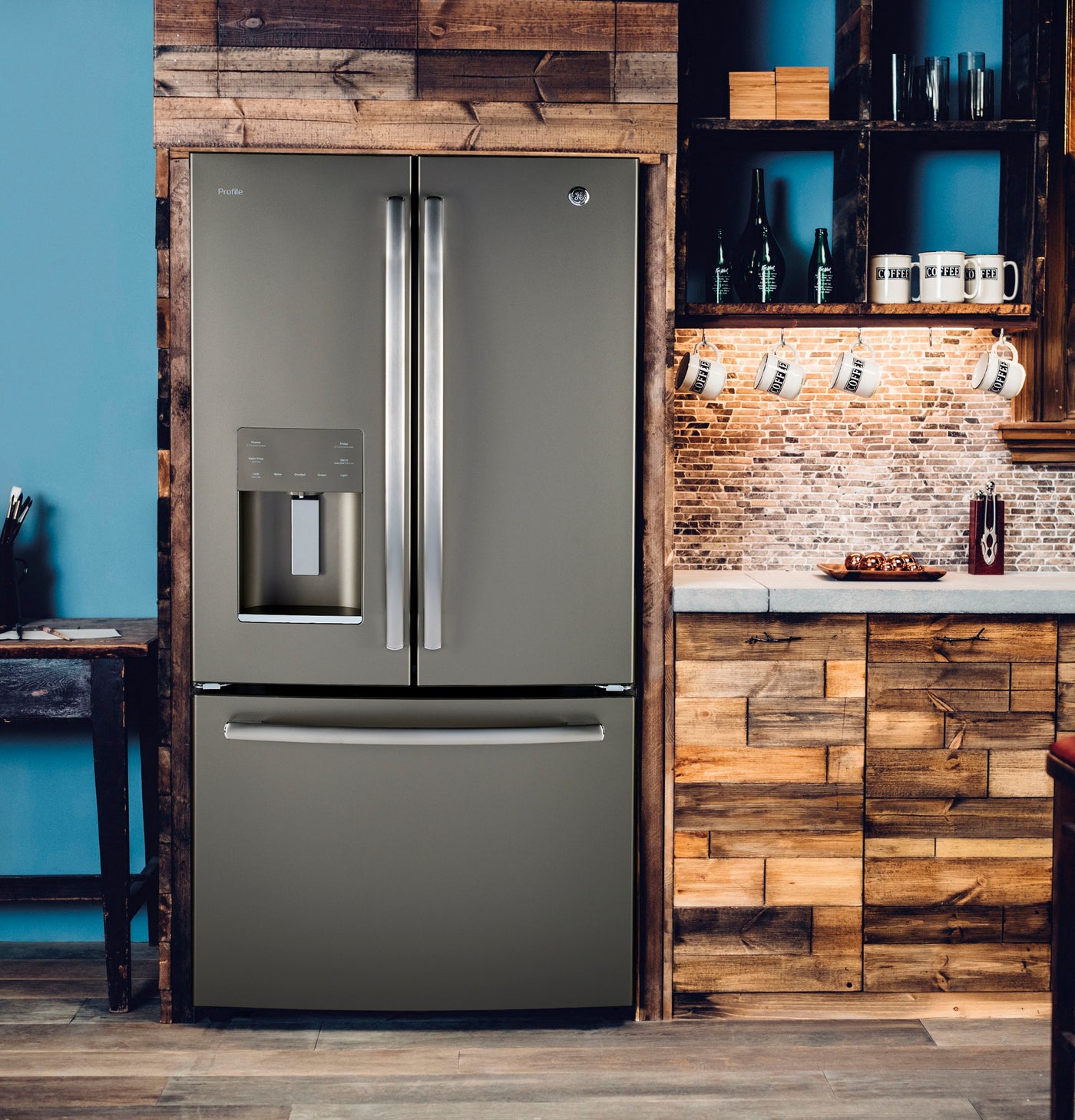 GE Profile Slate French Door Refrigerator (17.5 Cu. Ft.) - PYE18HMLKES