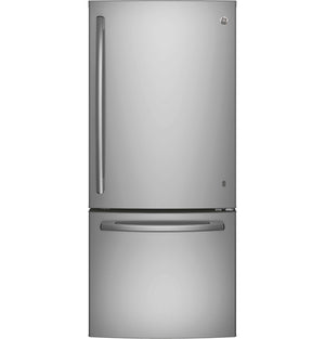 GE 30" 20.9 Cu. Ft. Fingerprint Resistant Stainless Bottom-Freezer Refrigerator - GDE21DYRKFS