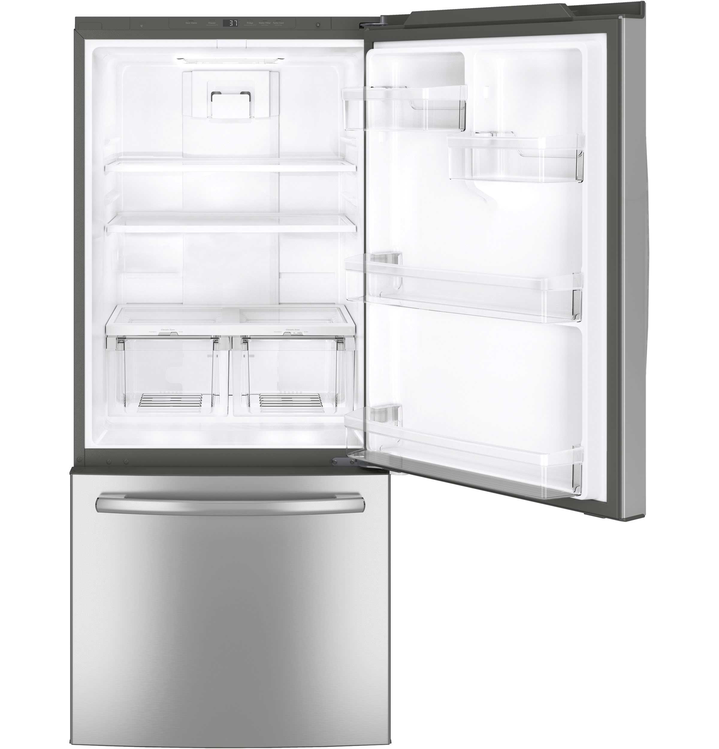 GE 30" 20.9 Cu. Ft. Fingerprint Resistant Stainless Bottom-Freezer Refrigerator - GDE21DYRKFS