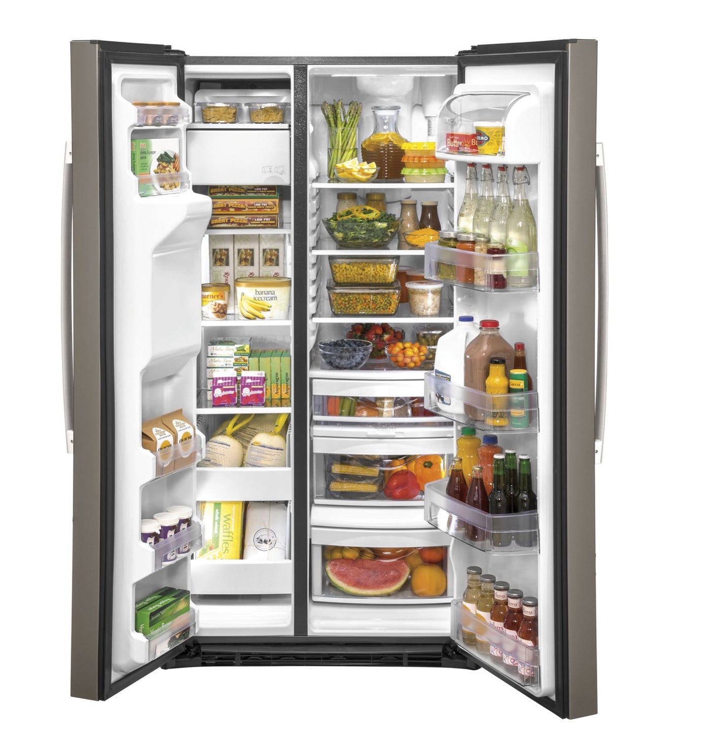 GE Slate Side-By-Side Refrigerator (25.1 Cu.Ft) - GSS25IMNES