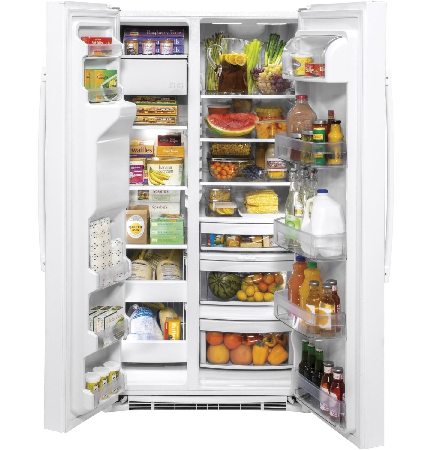 GE White Side-By-Side Refrigerator (25.1 Cu.Ft) - GSS25IGNWW