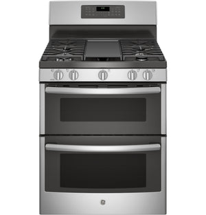 GE Stainless Steel Freestanding Double Oven Gas Range (6.8 Cu. Ft.) - JCGB860SEJSS
