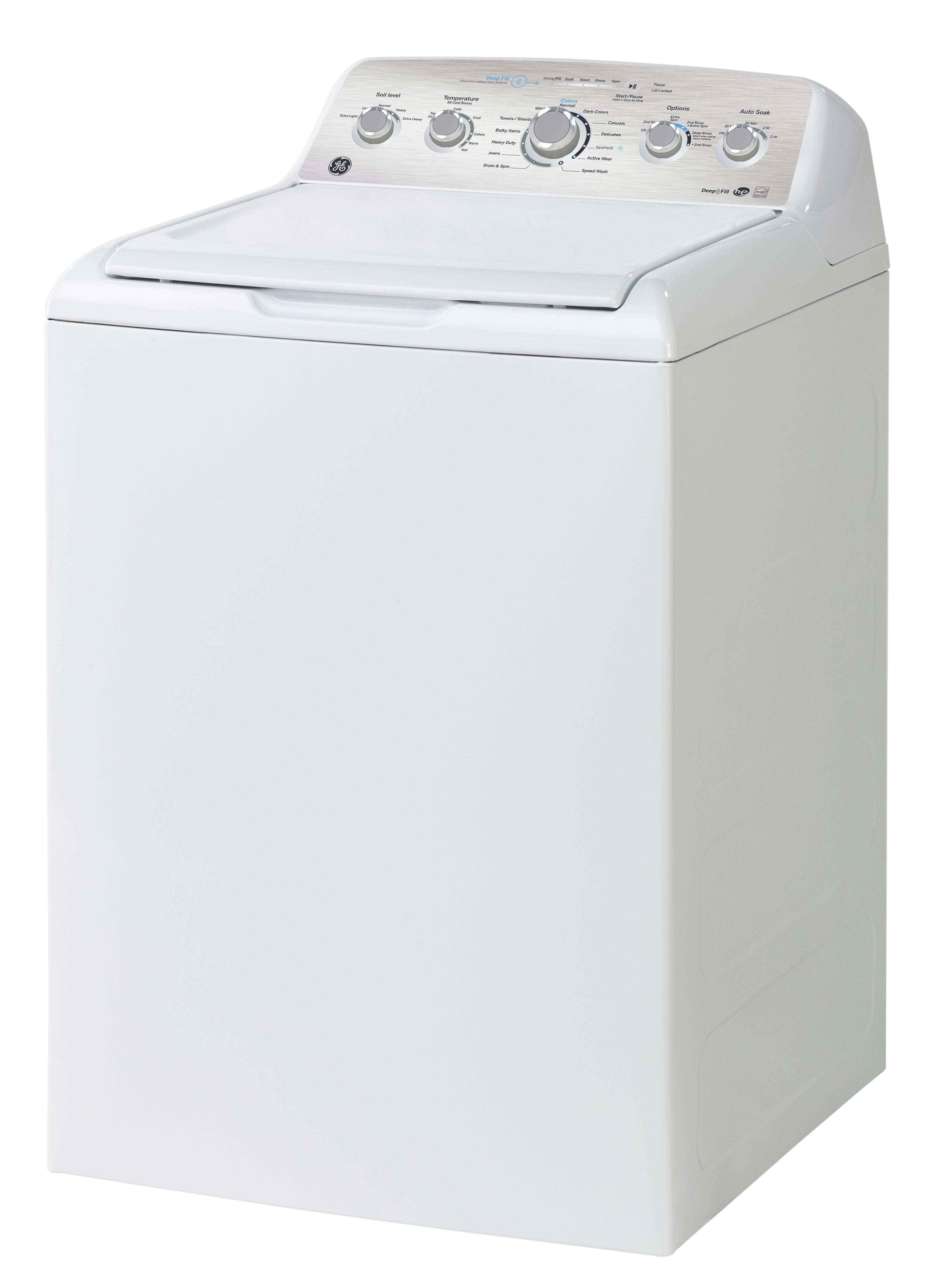 GE White Top-Load Washer with SaniFresh Cycle (4.9 Cu. Ft.) - GTW490BMRWS