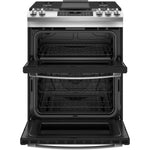 GE Stainless Steel 30" Slide-In Double-Oven Gas Range with Air Fry (6.7 Cu.Ft.) - JCGSS86SPSS