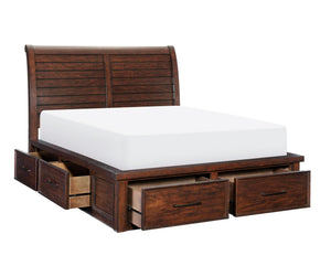 Eden 3-Piece Queen Storage Bed - Dark Brown